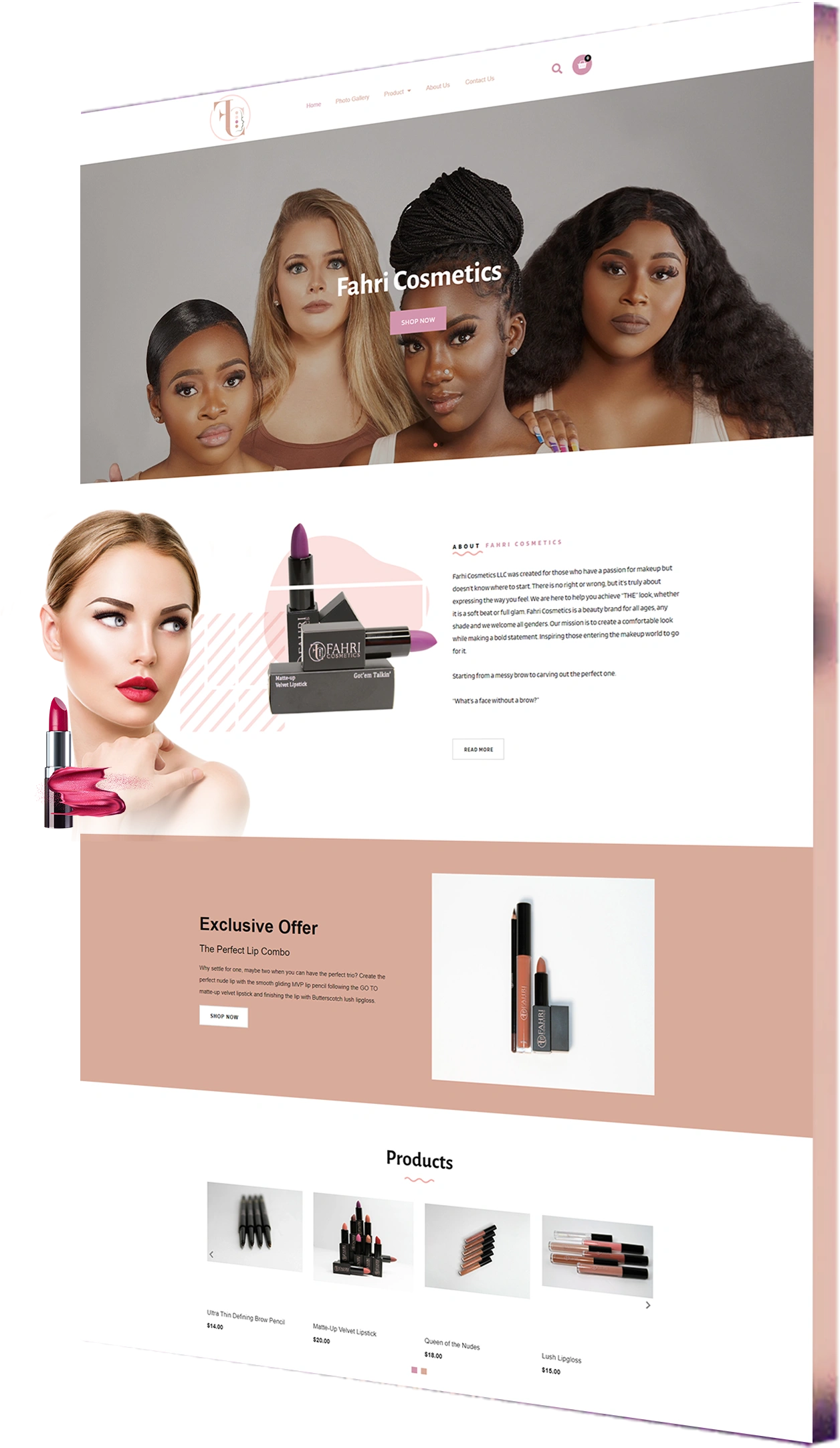 Cosmetics Website Design